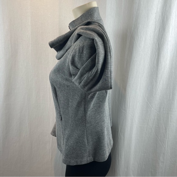 Elie Tahari Grey Zipper Sporty Mandarin Collar Jacket M - Picture 7 of 10